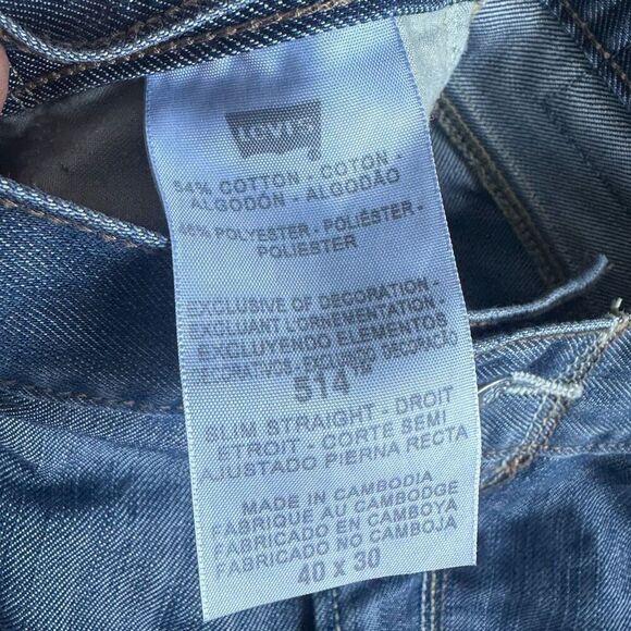 Levi’s 514 Slim Straight 40 x 30 Men’s Jeans - Picture 4 of 6